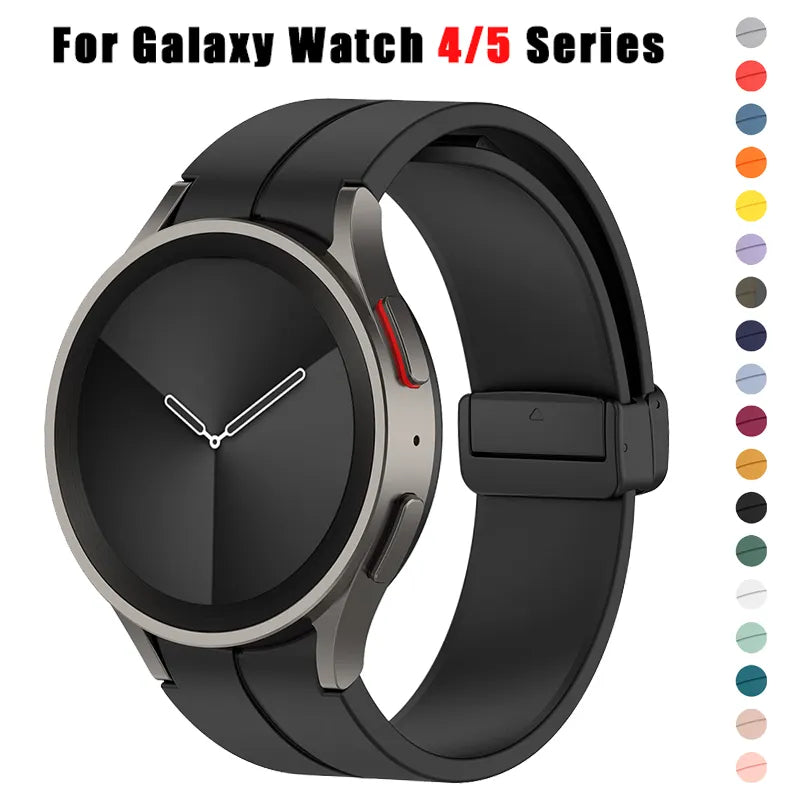 Balerz Silicone Strap for Samsung Watch 5/4 Magnetic Buckle Band 4 Classic