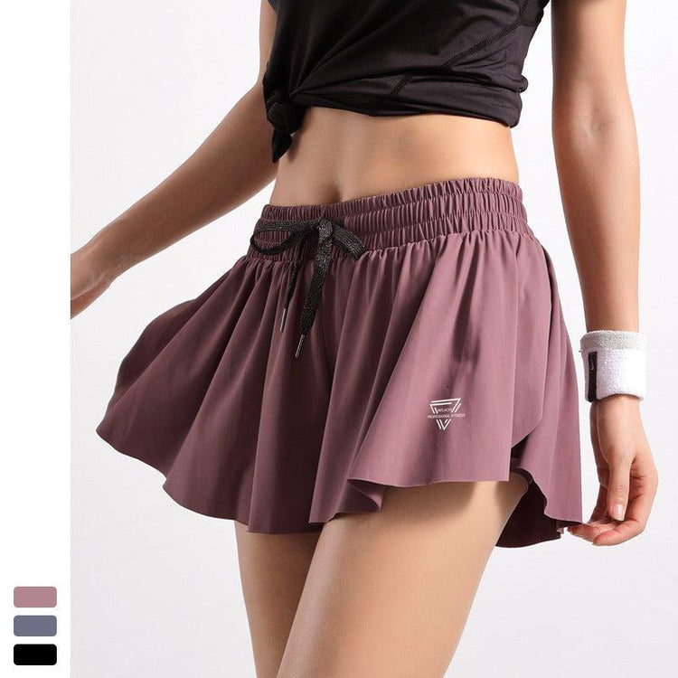 Balerz 2 in 1 Flowy Lounge Sweat Summer Skirt Running Shorts Drawstring Tennis Sports Skirt