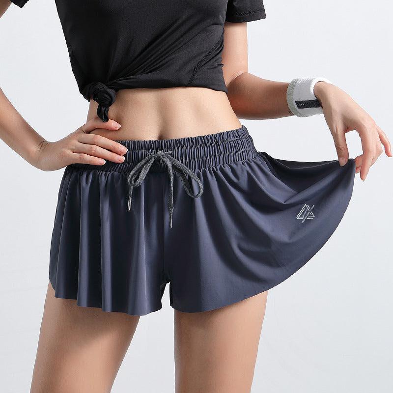 Balerz 2 in 1 Flowy Lounge Sweat Summer Skirt Running Shorts Drawstring Tennis Sports Skirt