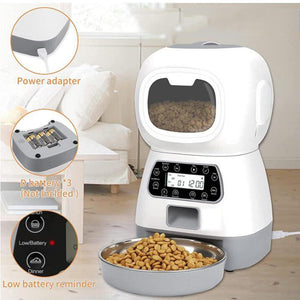 Balerz 3.5L Automatic Pet Feeder Smart Food Dispenser Cats Dogs Timer Stainless Steel Bowl Auto Dog Cat Pet Feeding Supplies