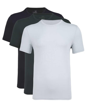 Balerz 3 Pack Soft Breathable Comfy Crew Neck Tees Men's Bamboo Undershirts