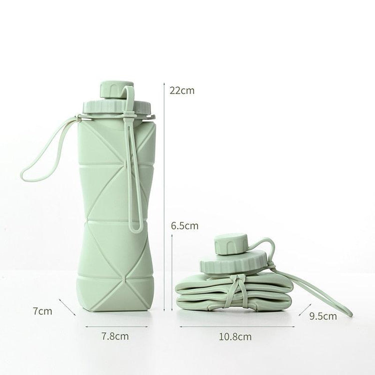 Balerz 600ml Folding Silicone Water Bottle Sports Water Bottle Outdoor Travel Portable Water Cup Running Riding Camping Hiking Kettle