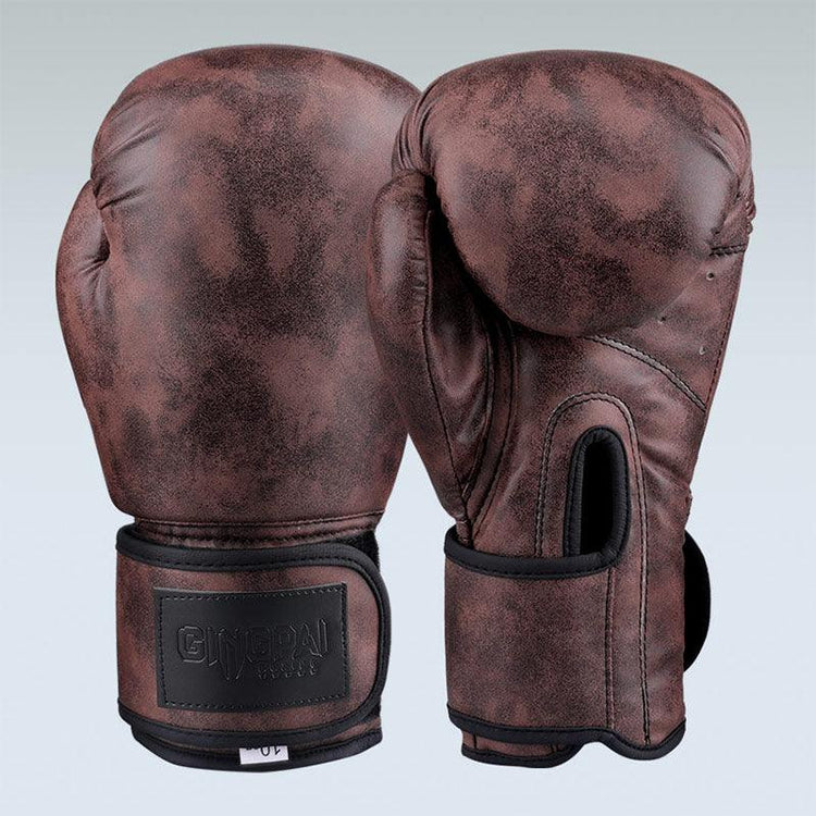 Balerz 8 10 12oz Women & Men Brown Retro Style Professional Boxing Gloves