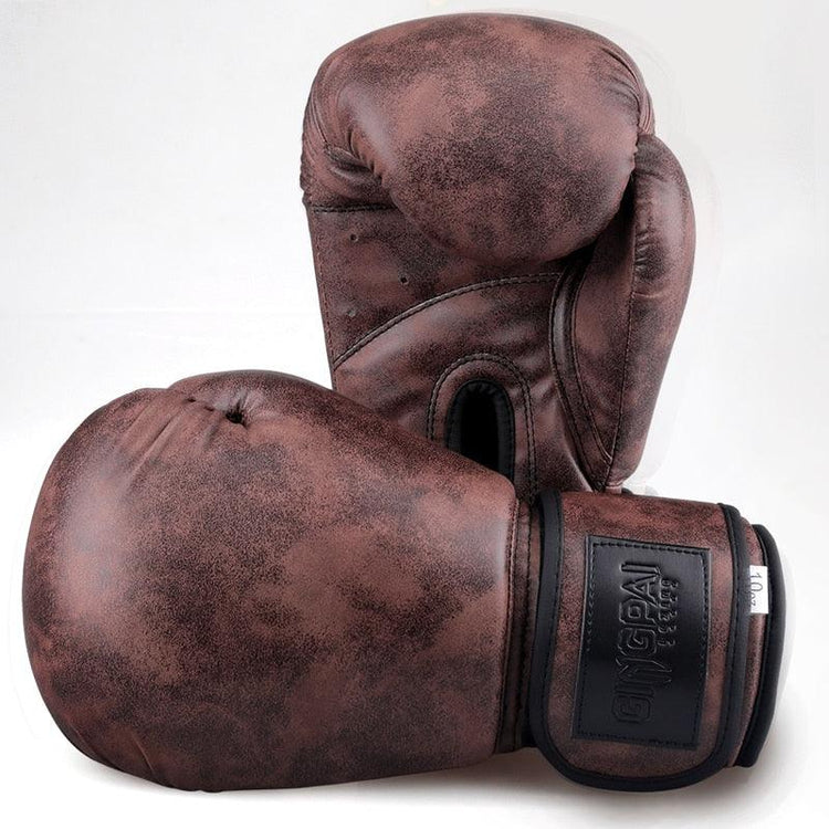 Balerz 8 10 12oz Women & Men Brown Retro Style Professional Boxing Gloves