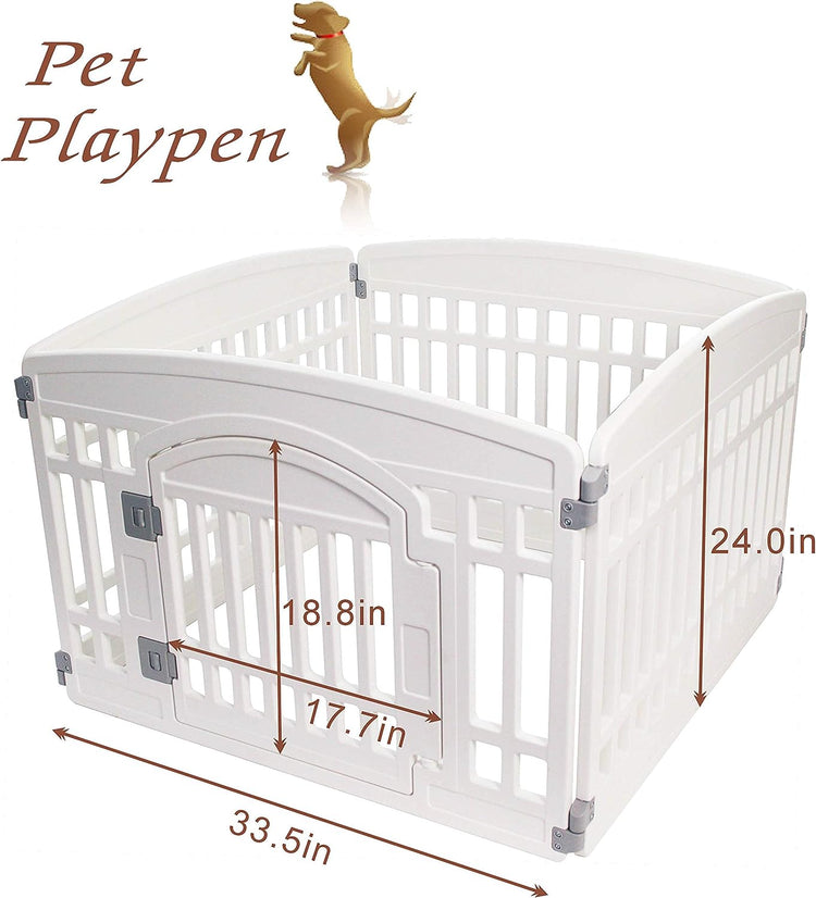 Balerz Gupamiga Pet Playpen with Mesh Fabric Top Cover Foldable Gate Panels for Puppies