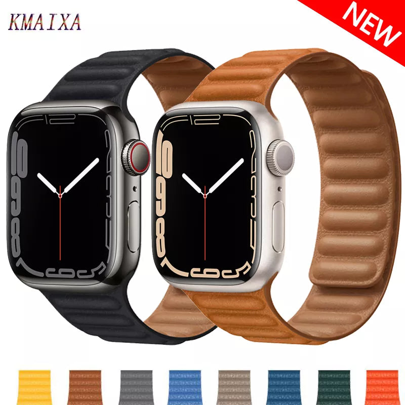 Balerz Leather Link For Apple Watch Band Magnetic Loop Strap iWatch Series