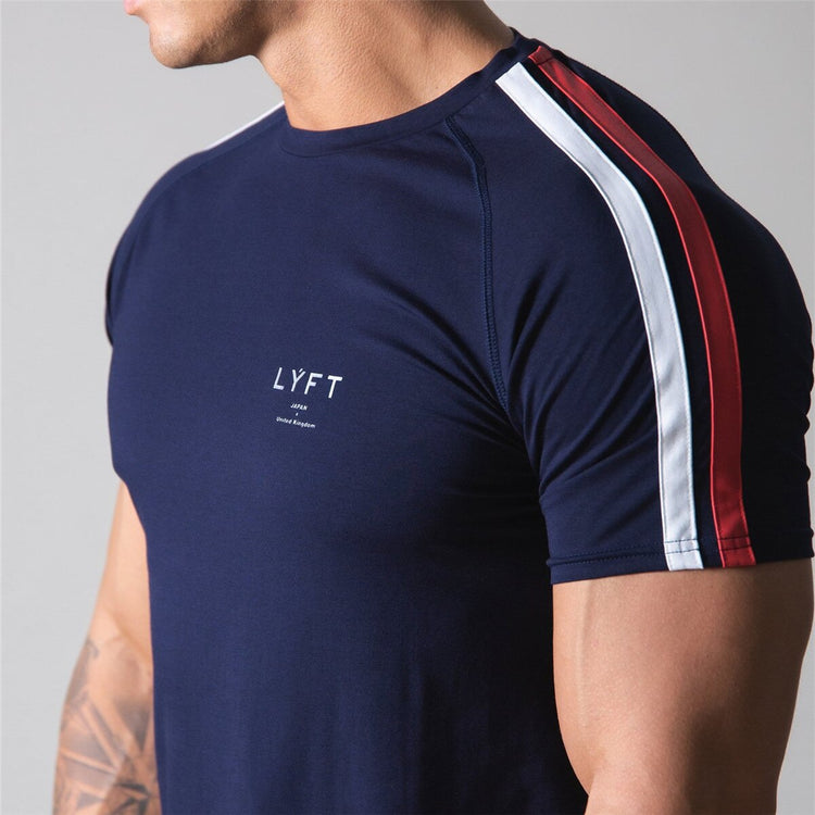 Balerz Men Running T-shirt Gym Fitness Bodybuilding Short Sleeve Workout Apparel