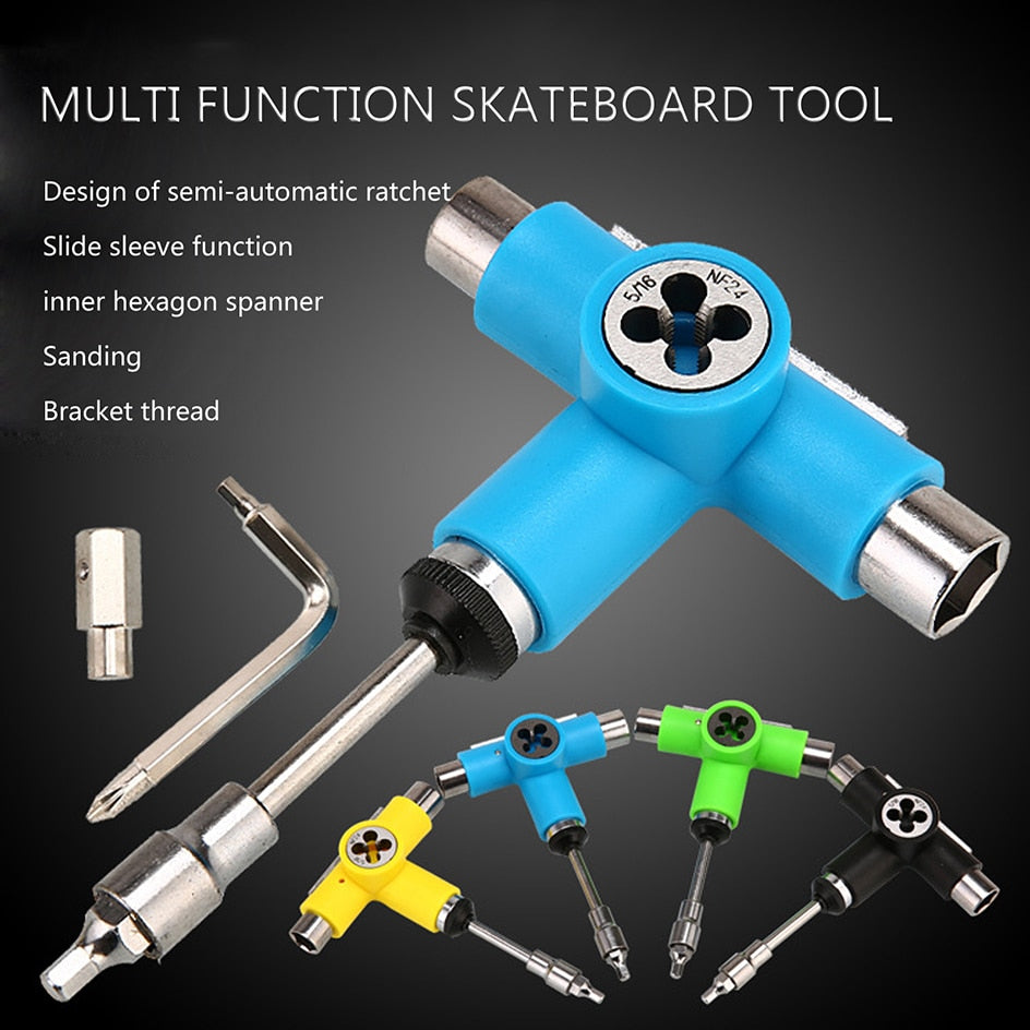 Balerz T-shape Skateboard Wrench Multifunction Quick Release Kit Socket Wrench MTB Bike Repair Tools