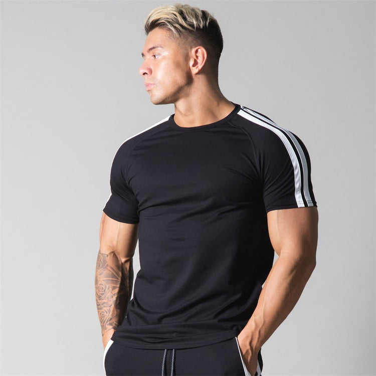 Balerz Men Running T-shirt Gym Fitness Bodybuilding Short Sleeve Workout Apparel