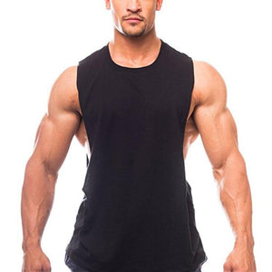 Balerz Fitness Mens Sides Cut Off Sleeveless T-shirts Bodybuilding Tank Tops Workout  Vest