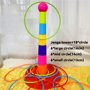 Balerz Children Throw Circle Game Ferrule Stacked Toys Fun Indoor Outdoor Parent-Child Interactive Circle Layers Early Education Gift