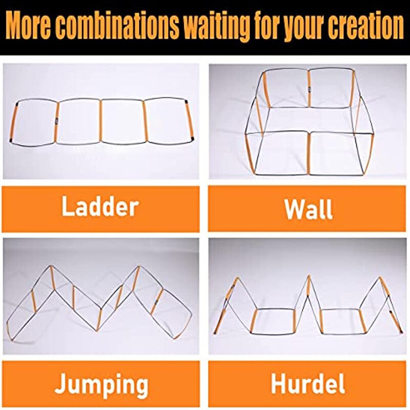 Balerz Dual-Purpose Soccer Agility Training Ladder X Speed Hurdle