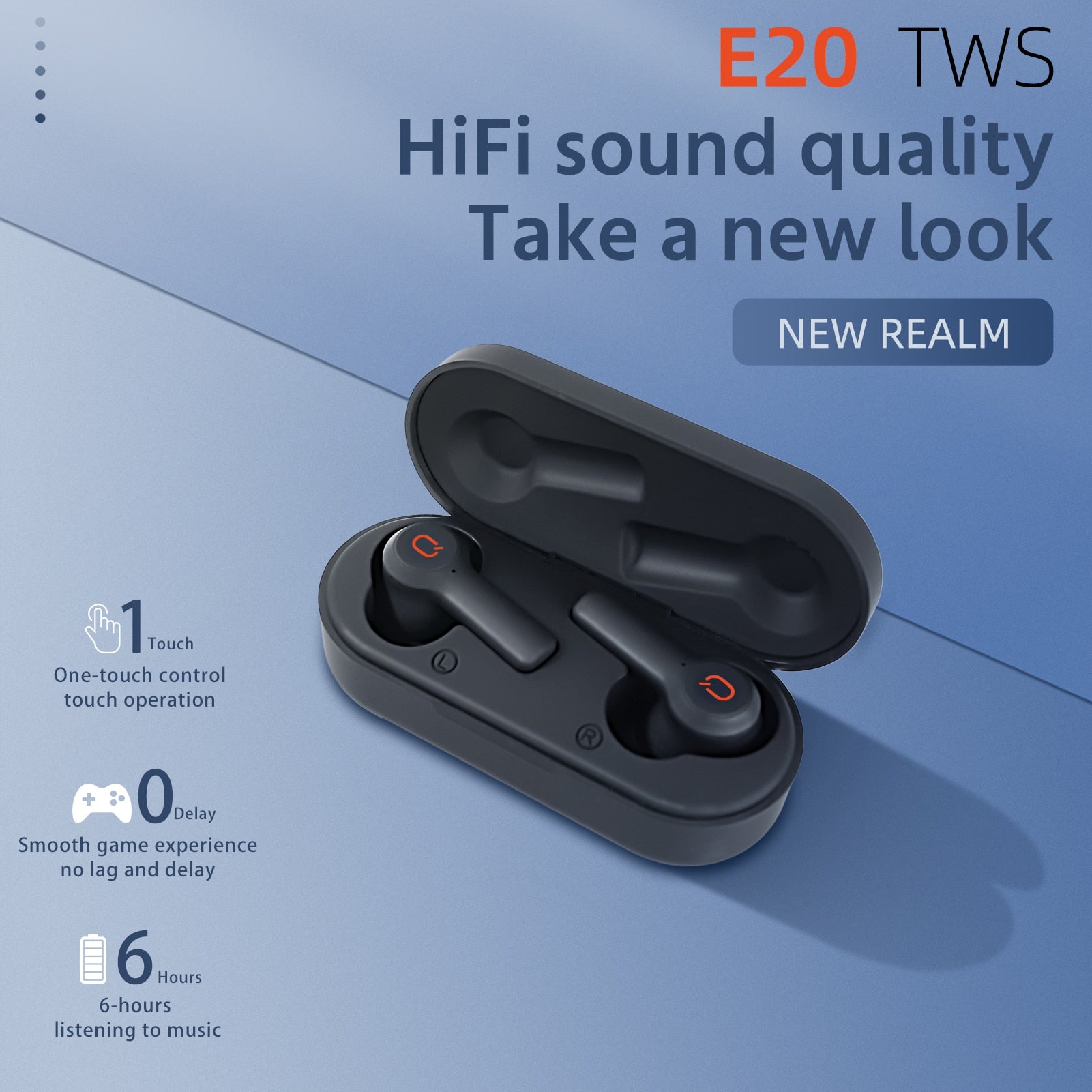 Balerz QERE E20 TWS Bluetooth 5.3 Earphones HD microphone HIFI Headphones Wireless headset