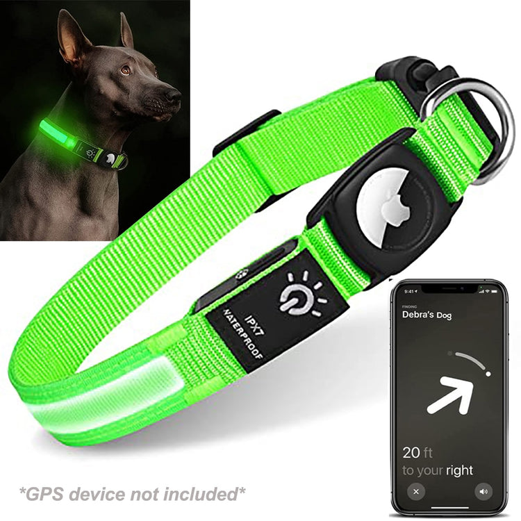 Balerz Apple Airtag Dog Collar GPS Finder WaterProof Led Light Collar Light USB Chargeable