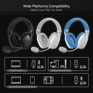 Balerz Redragon H848 Bluetooth Wireless Gaming Headset 7.1 Surround Sound