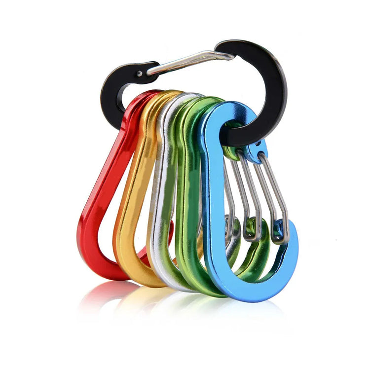 Balerz Multi Use Carabiner Clips 6 Packs Aluminum Alloy Buckle Fishing Climbing