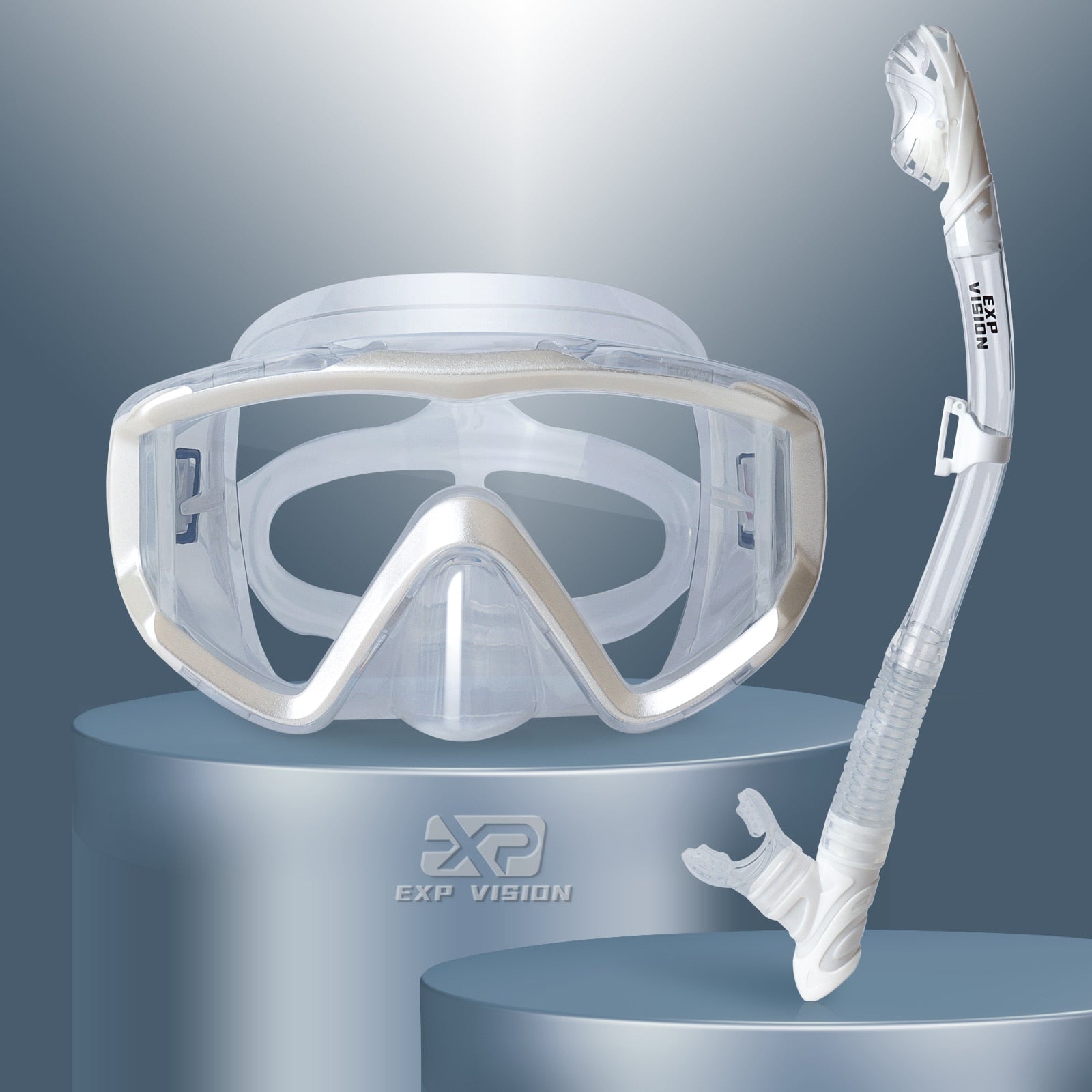 Balerz Dry Snorkel Set, Pano 3 Window Snorkel Mask, Anti-Fog Scuba Diving Goggles and Snorkel, Professional Adult Snorkeling Swim Mask