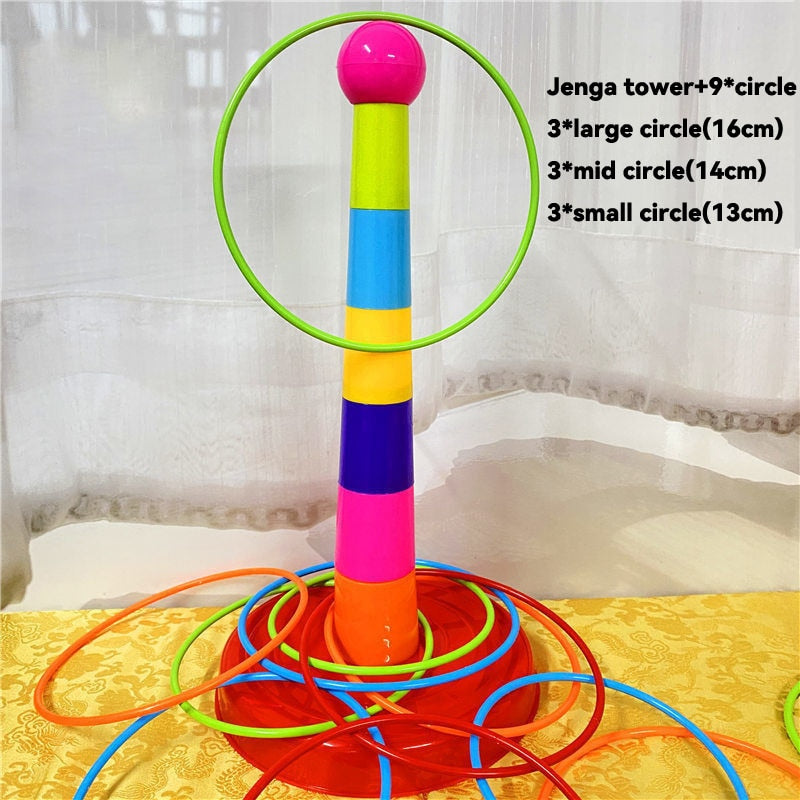 Balerz Children Throw Circle Game Ferrule Stacked Toys Fun Indoor Outdoor Parent-Child Interactive Circle Layers Early Education Gift