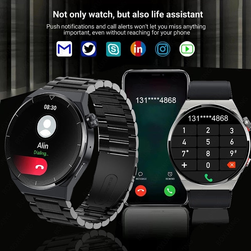 Balerz For Huawei Xiaomi NFC Smart Watch Men GT3 Pro AMOLED 390*390 HD Screen Heart Rate Bluetooth Call IP68 Waterproof SmartWatch 2023