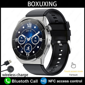 Balerz For Huawei Xiaomi NFC Smart Watch Men GT3 Pro AMOLED 390*390 HD Screen Heart Rate Bluetooth Call IP68 Waterproof SmartWatch 2023
