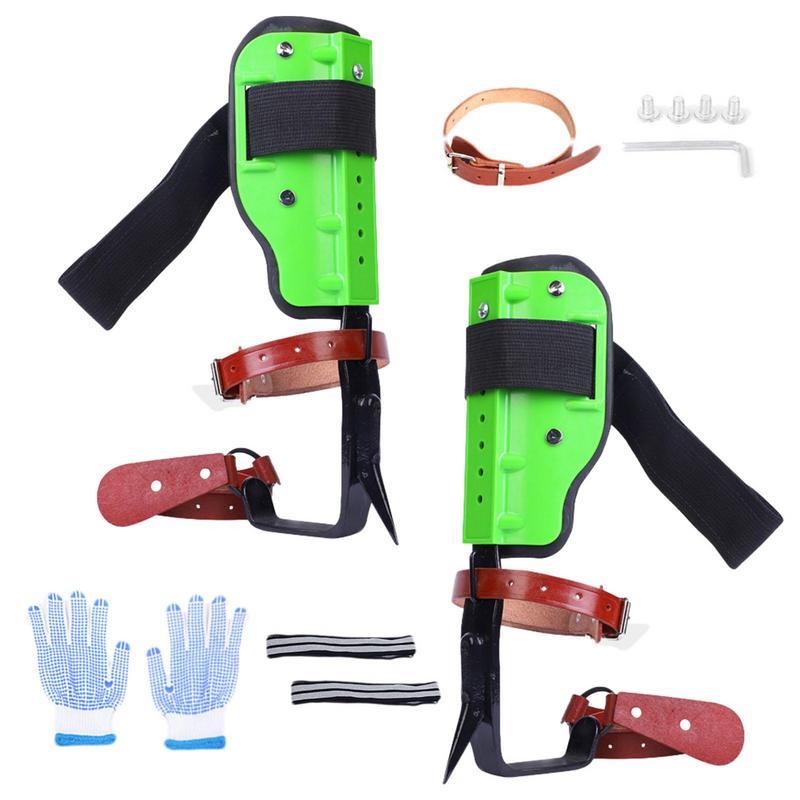 Balerz Tree Climbing Spikes Crampons with Leather Straps and Gloves For Trees