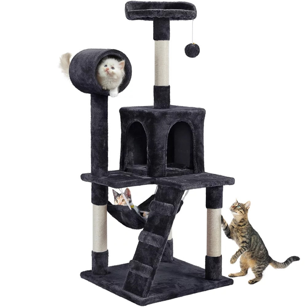 Balerz SmileMart 51“ Scratching Post Tower Cat Tree with Hammock