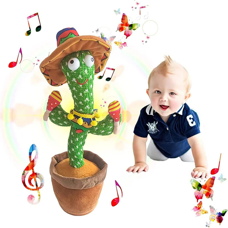 Dancing Cactus Plush Toy – Singing,Dancing, Recording, Glowing, Repeating What You Say Plushy Toys for Kids