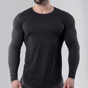 Balerz Crew Neck T-Shirt Gym Athletic Long Sleeves Fitted  Workout Hipster Shirt