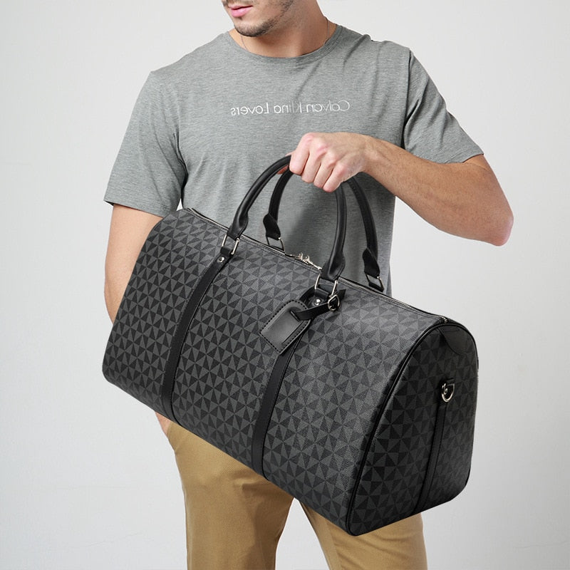 Balerz Luxury Waterproof Leather Duffle Bag Large Capacity Travel Luggage Bag