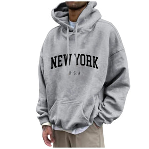 Balerz New York City Hoodie Men Casual Oversize Pullover Sweatshirt