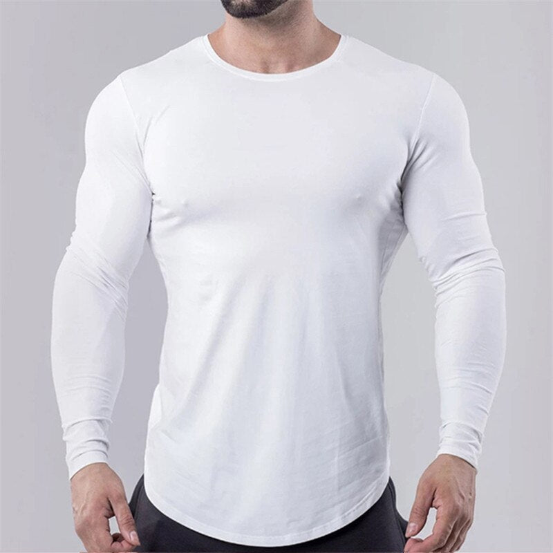 Balerz Crew Neck T-Shirt Gym Athletic Long Sleeves Fitted  Workout Hipster Shirt