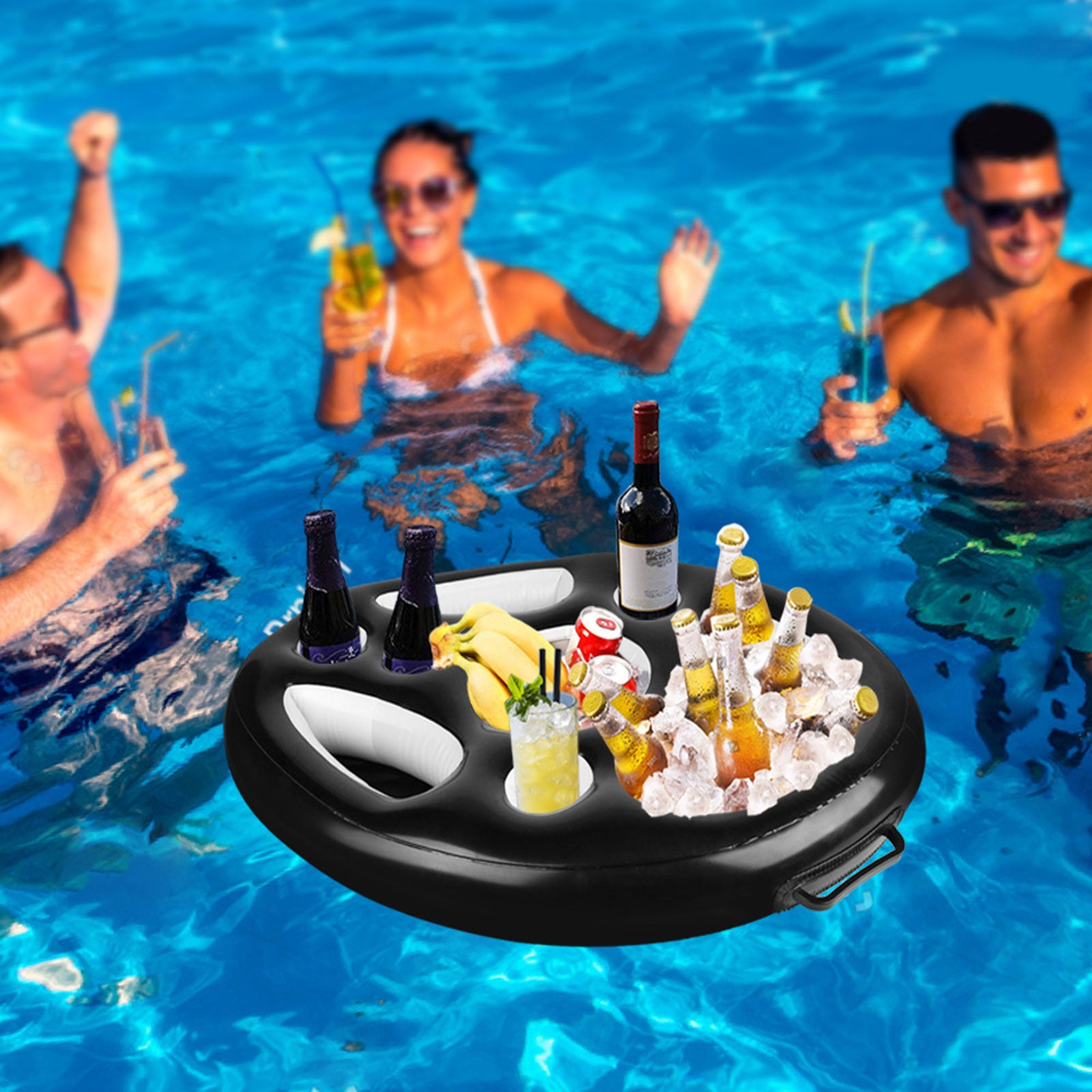 Balerz Floating Drinks Holder Pool Beach Party Snacks Beverage Holder Tray Floating Pool Drinks Stand Outdoor Swimming Pool Accessories