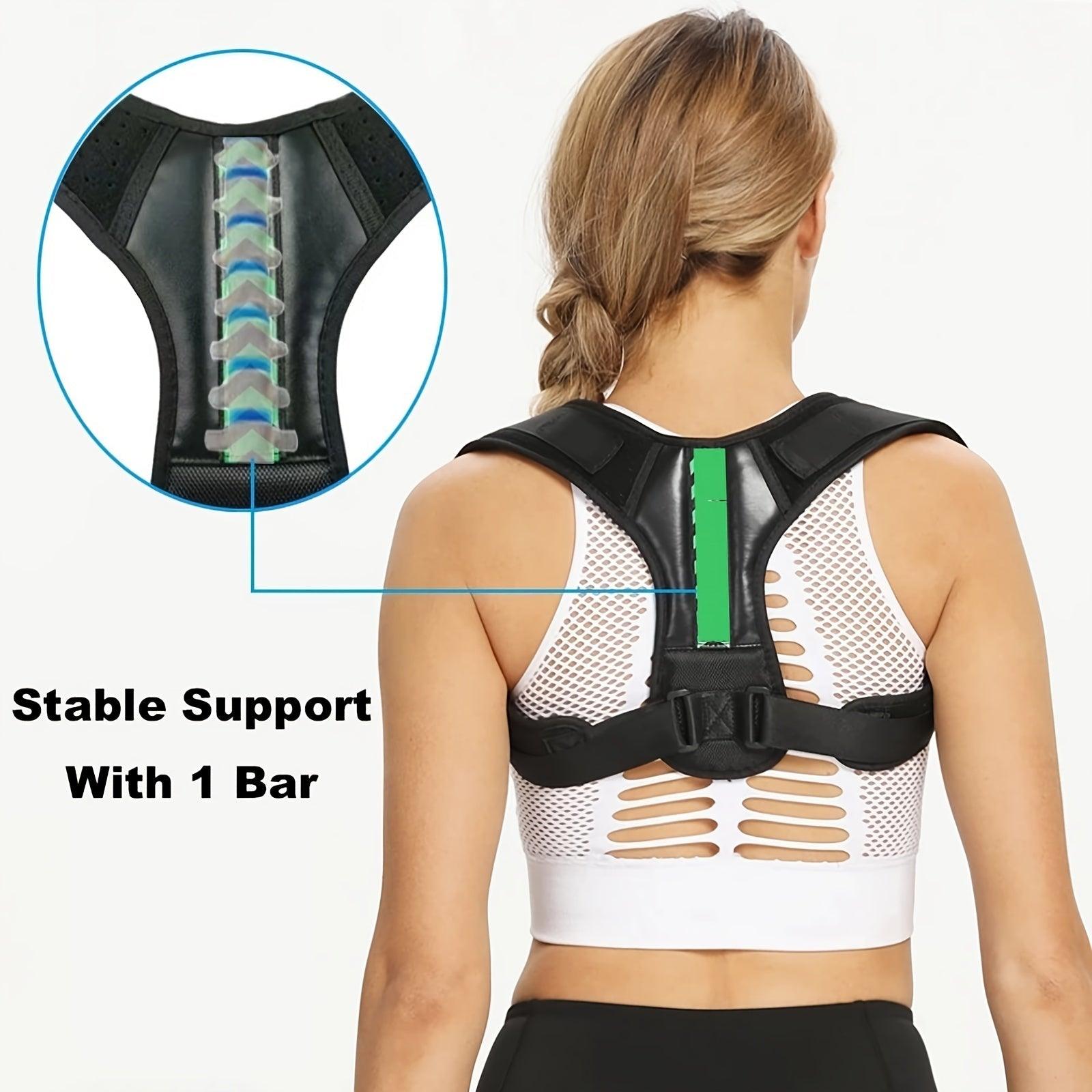 Balerz Adjustable Back Shoulder Posture Corrector Belt Clavicle Spine Support Reshape Your Body Sport Upper Back Neck Brace Black