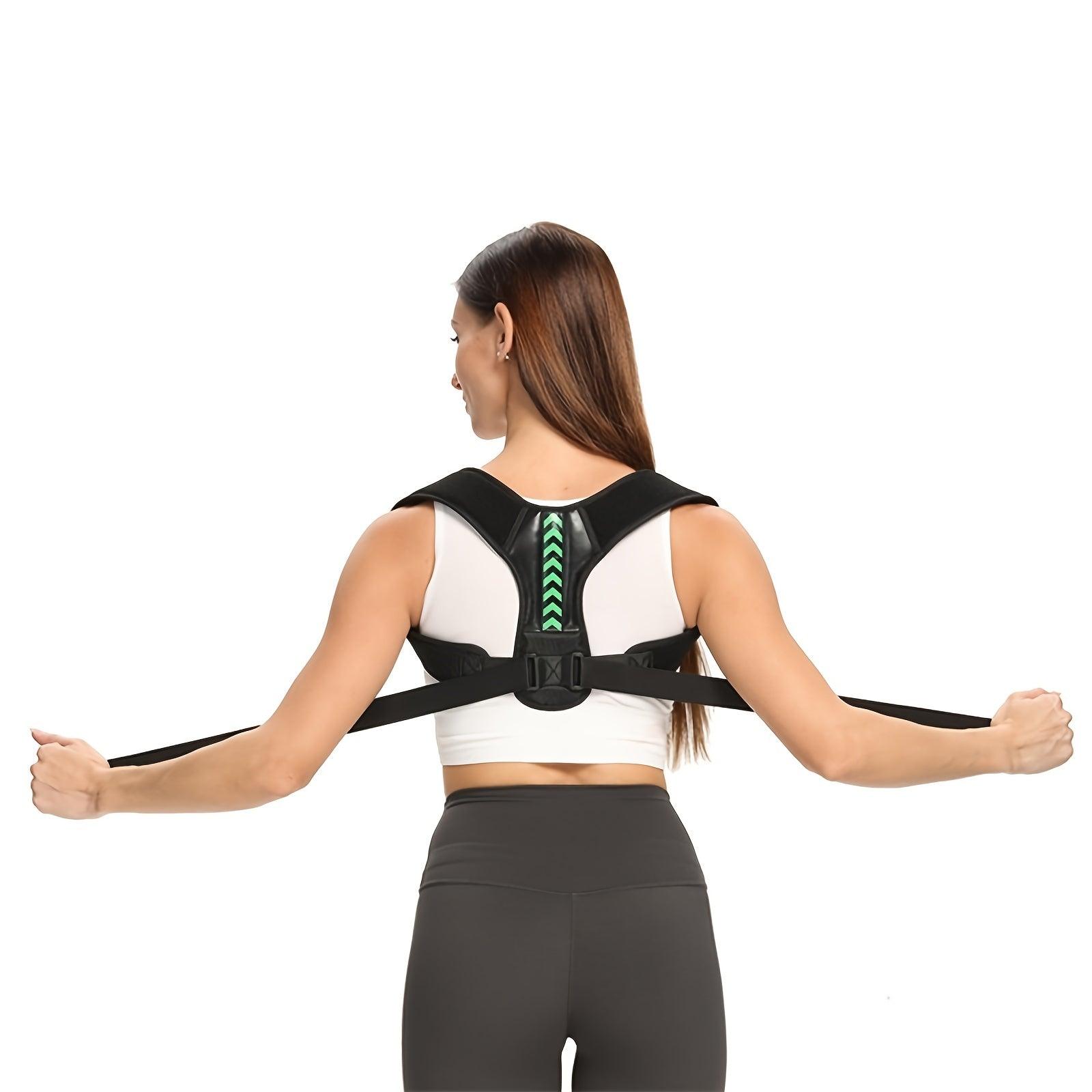 Balerz Adjustable Back Shoulder Posture Corrector Belt Clavicle Spine Support Reshape Your Body Sport Upper Back Neck Brace Black