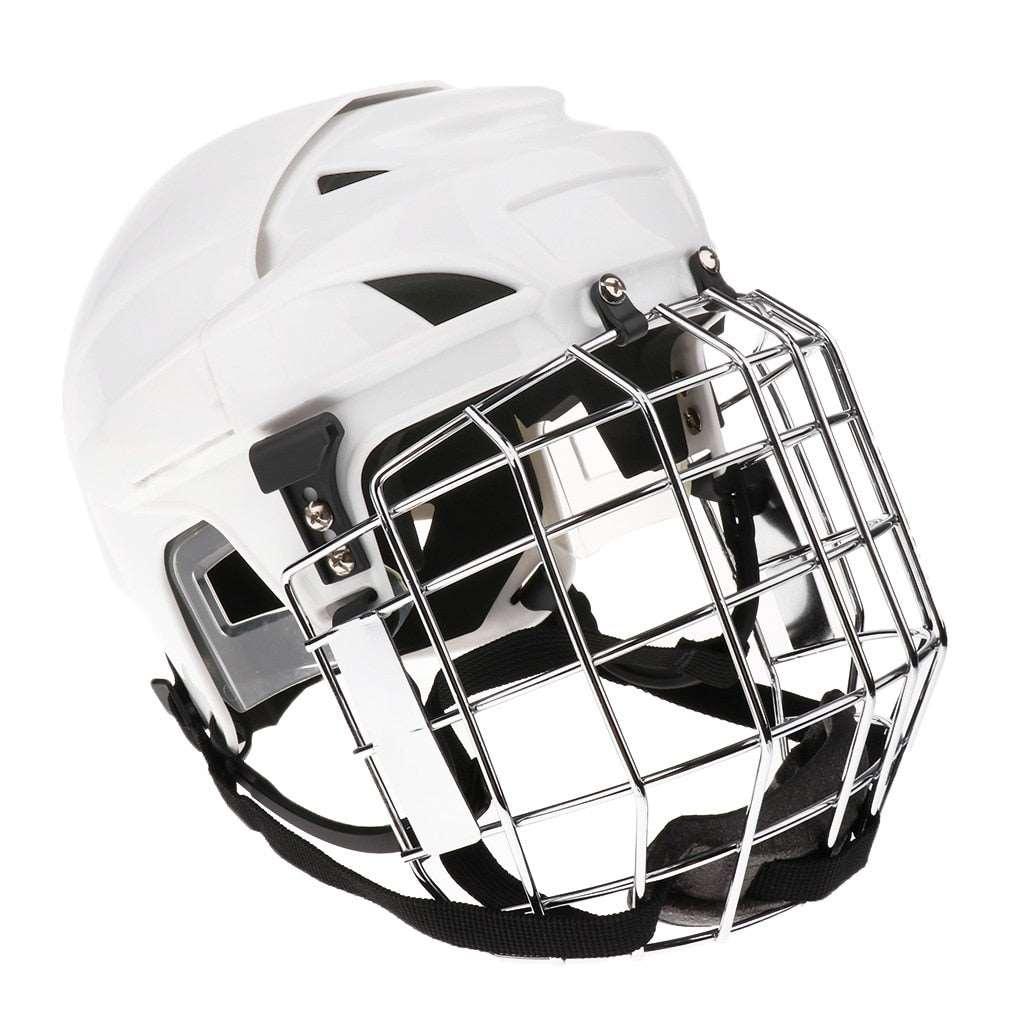 Balerz Adjustable Ice Hockey Helmet Face  Combo For Men &amp; Women White M/L
