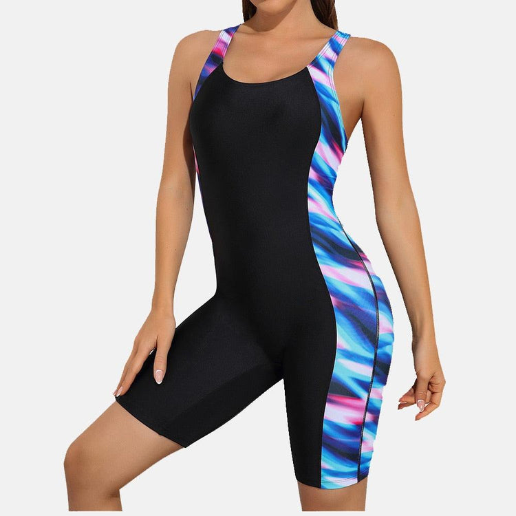 Balerz Anfilia Swimsuit Women's Boyleg Suits One Piece Unitard Racerback Swimwear