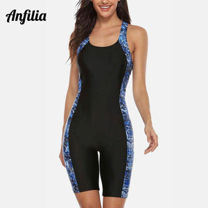 Balerz Anfilia Swimsuit Women's Boyleg Suits One Piece Unitard Racerback Swimwear