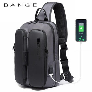 Balerz BANGE Waterproof Anti-Theft Unisex Travel Laptop Backpack with USB Charging (Black)