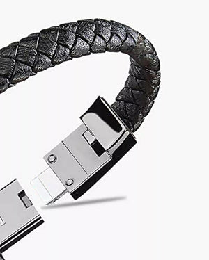 Balerz Bracelet USB Charging Cable Portable Braided Leather Wrist Data Charger Cord
