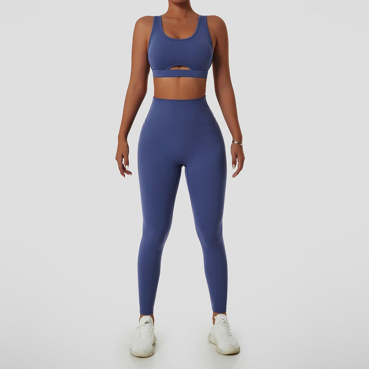 Balerz Breathable Gym Wear Women's Yoga Sets Crop Top Sport Bra & Leggings