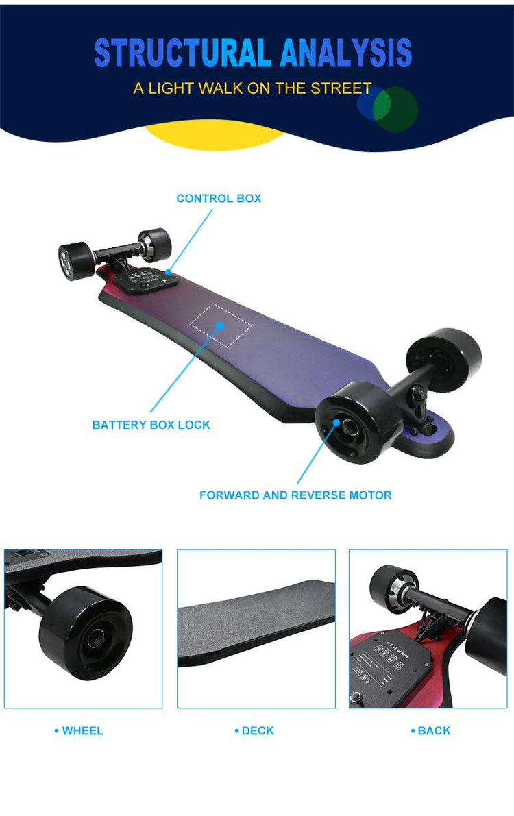 Balerz Built-in Battery Skateboard Thin Strong Colorful Electric Skateboard With Controller