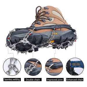 Balerz Crampons Shoes 19 Spikes Ice Snow Gripper Shoes Camping Anti-Slip Climbing Gripper