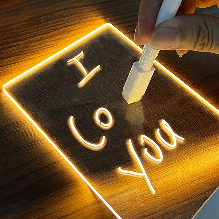 Balerz Creative Note Board With Pen 3D LED Light Handwritten Acrylic Message Board