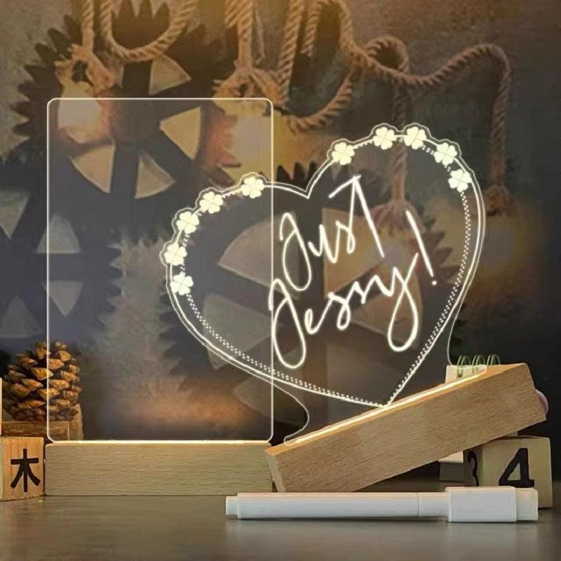 Balerz Creative Note Board With Pen 3D LED Light Handwritten Acrylic Message Board
