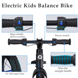 Balerz Electric Powered Children Riding 12inch  Bicycle Toy Kids Balance Dirt Bike For Children