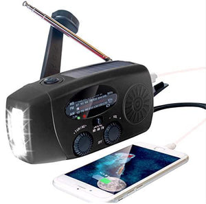 Balerz Emergency Solar Crank Rechargeable Waterproof Portable AM/FM Hand-crank Radio With Bright Flashlight