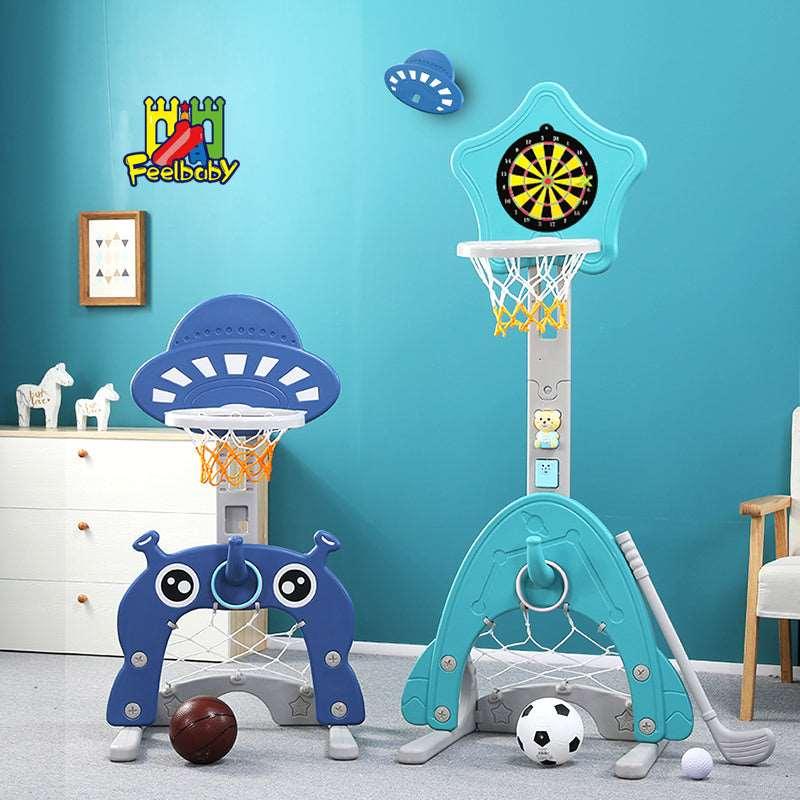 Balerz Feelbaby 5 in 1 Toddler Basketball Hoop Sports Center with Soccer Goal Golf and Ring Toss Game