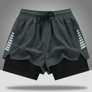Balerz Gym Shorts Men Quick Dry With Liner Training Running Short Pants Mens Gym Shorts