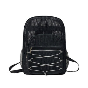Balerz Heavy Duty Mesh Backpack See Through College Student Backpack Semi Transparent