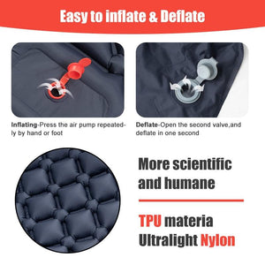 Balerz Inflatable Air Mat Outdoor Sleeping Pad with Pillow Soft Air Mattress for Hiking